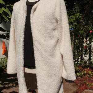 Vintage White Faux Fur Open Coat Vintage / 80s image 3