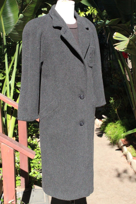 50s Grey London Fog Wool Overcoat Made in USA (Vi… - image 3