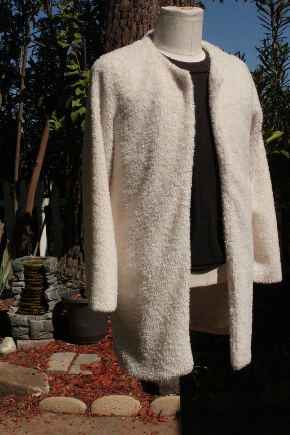 Vintage White Faux Fur Open Coat (Vintage / 80s) - image 2