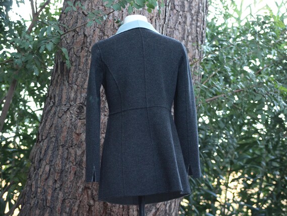 Vintage Grey Wool Jacket with Blue Interior (Vint… - image 7