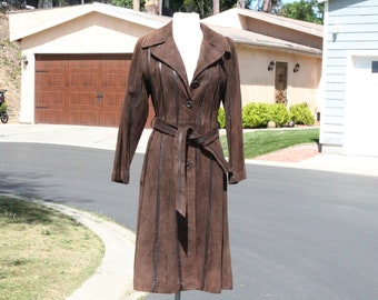 Vintage 1960s Super Suede Long Coat w Belt (Vintage / Gloria / 60s)