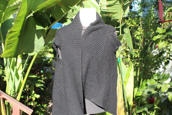 Black Womens Knit Armhole Wrap (Vintage / 80s) - image 2