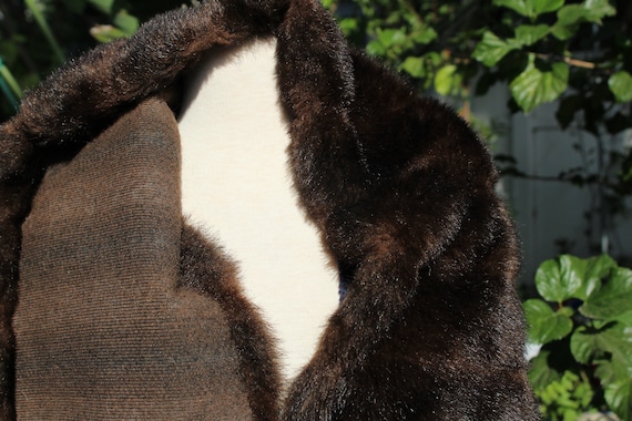 Long Vintage Brown Faux Fur Scarf (Vintage  80s) - image 3