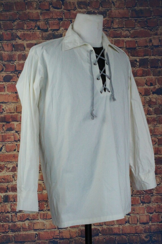 Vintage White Cotton Victorian Style Shirt (Vinta… - image 2