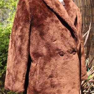 Vintage 60s Brown Faux Fur 2-Button Sears Coat Vintage / 60s / Sears image 2