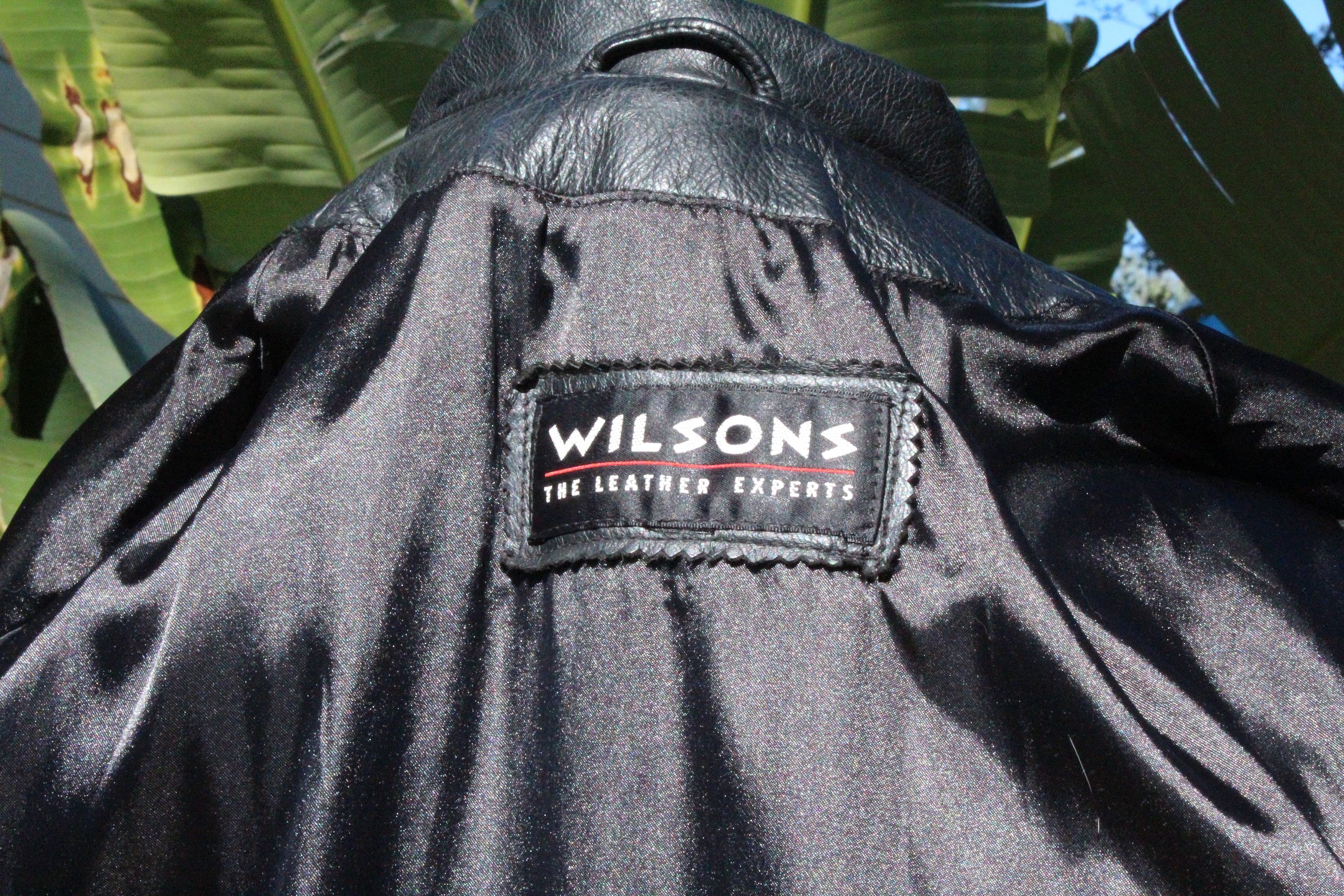 Veste Trench En Cuir Vintage Noir - Marque Wilsons Leather - Taille S - Occasion Très Bon état