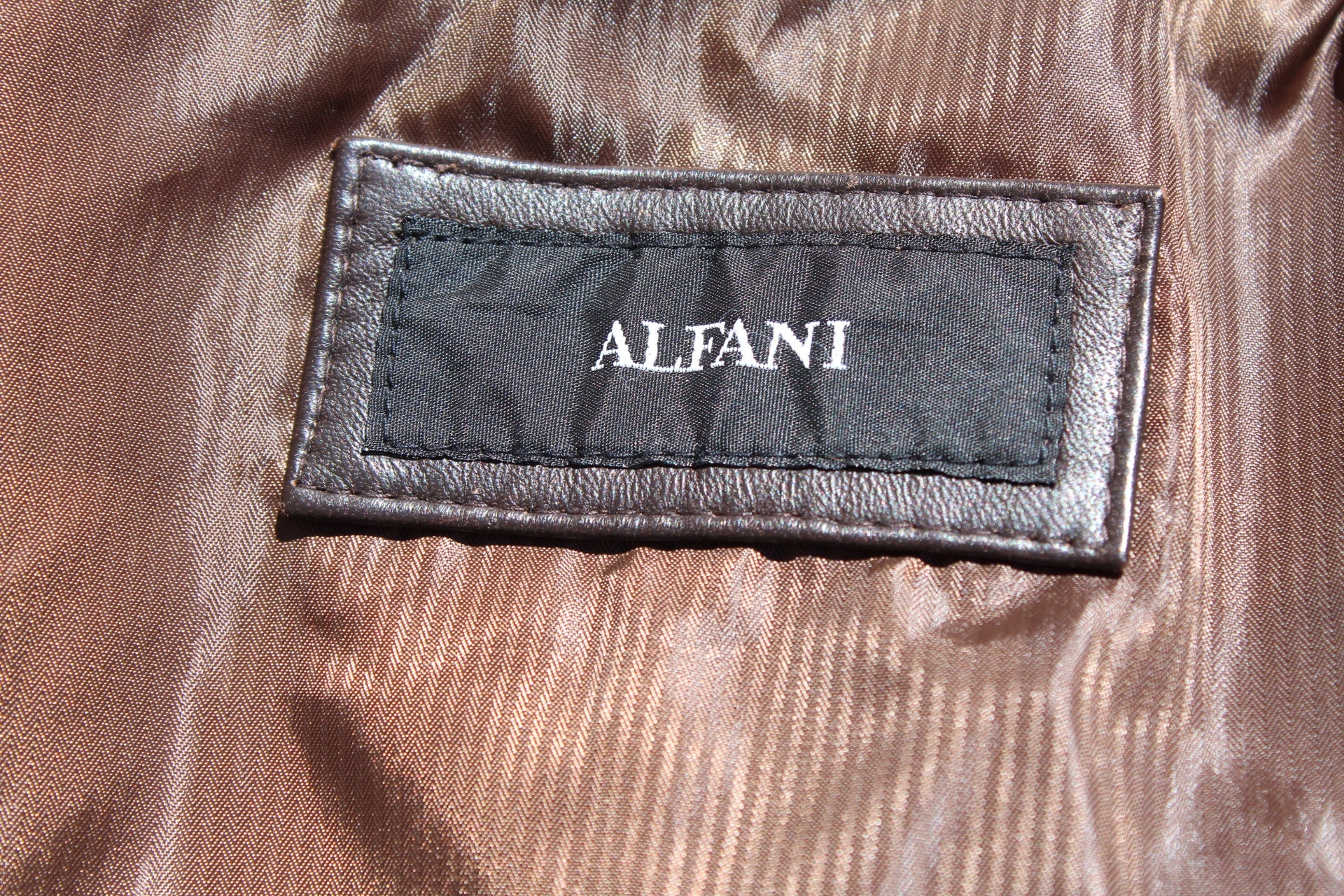 Vintage Alfani Brown Leather Jacket Small (vintage / 80s / Alfani
