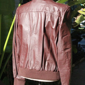 Vintage 70s Chocolate Brown Leather Jacket w Hidden Hood image 6