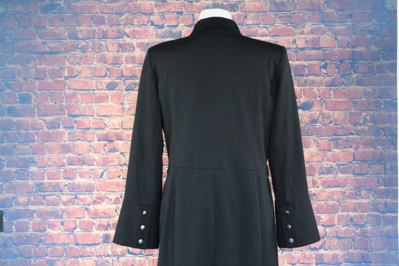 Long Black Goth Jacket with Zippers (Vintage / 80… - image 6