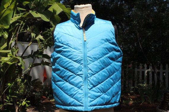 Yellow Reversible Down Puffer Vest 