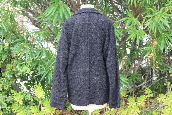 60s Black Vintage Wool Blend Jacket Large (Vintag… - image 4