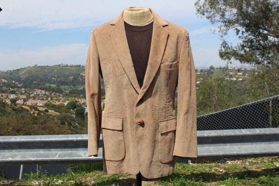 Vintage 70s Brown Corduroy Jacket 41 R (Vintage /… - image 1