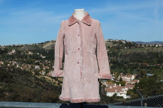 pink suede coat