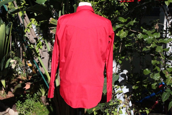 Vintage 60s Chili Red Western Cowboy Shirt NOS Ma… - image 5