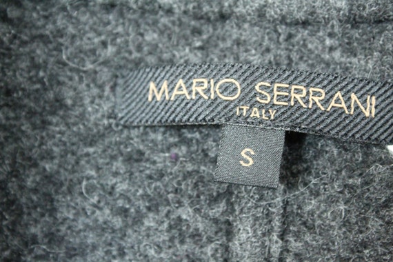 Italian Black / Grey Moreno Wool Reversible Coat … - image 9