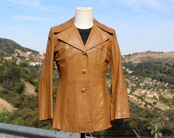 Funky Brown Leather 70s Jacket (Vintage / 70s)