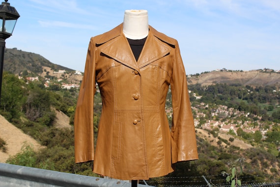 Funky Brown Leather 70s Jacket (Vintage / 70s)