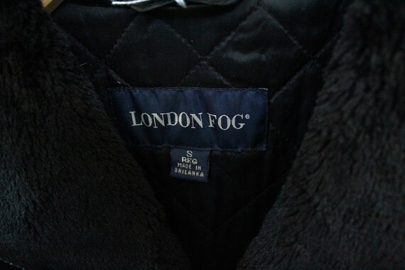 Vintage London Fog Black Windbreaker w Faux Fur C… - image 8