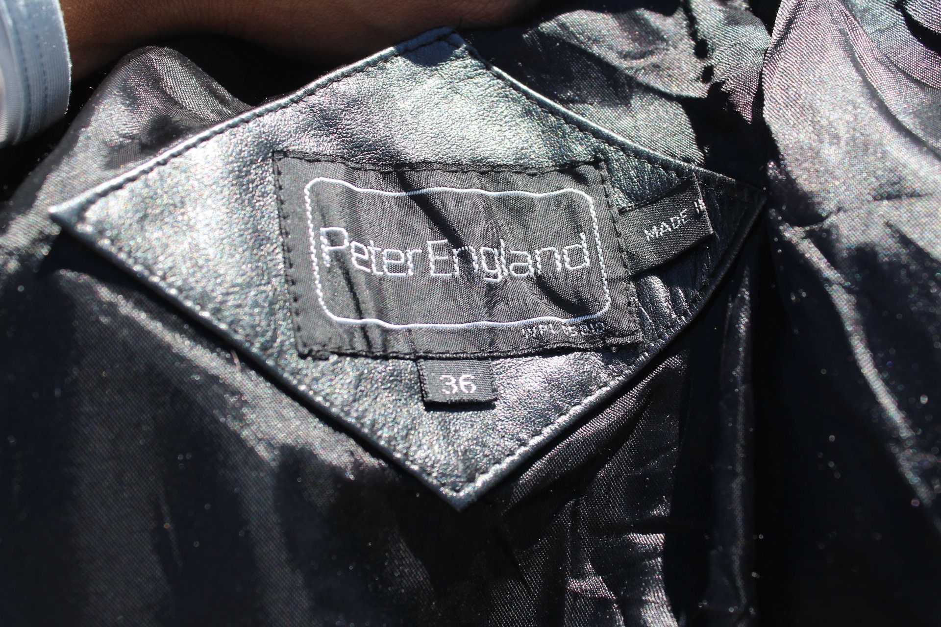 80s Black Leather Motorcycle Jacket 36 Vintage 80s Peter England