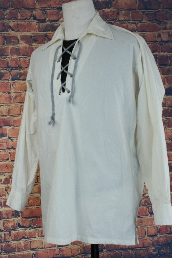 Vintage White Cotton Victorian Style Shirt (Vinta… - image 3