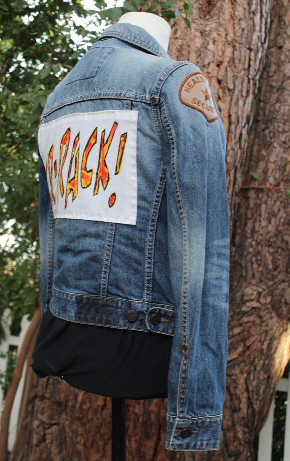 WVF Original Denim Jacket w Handmade Pop Art "Cr-… - image 6