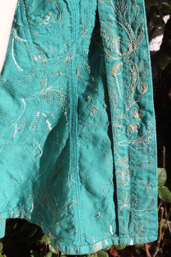 Light Blue Cotton / Linen Embroidered Jacket (Vin… - image 7