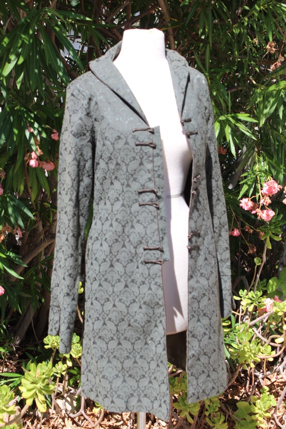 Long Green Chinese Cheongsam Jacket (Vintage / 90… - image 3