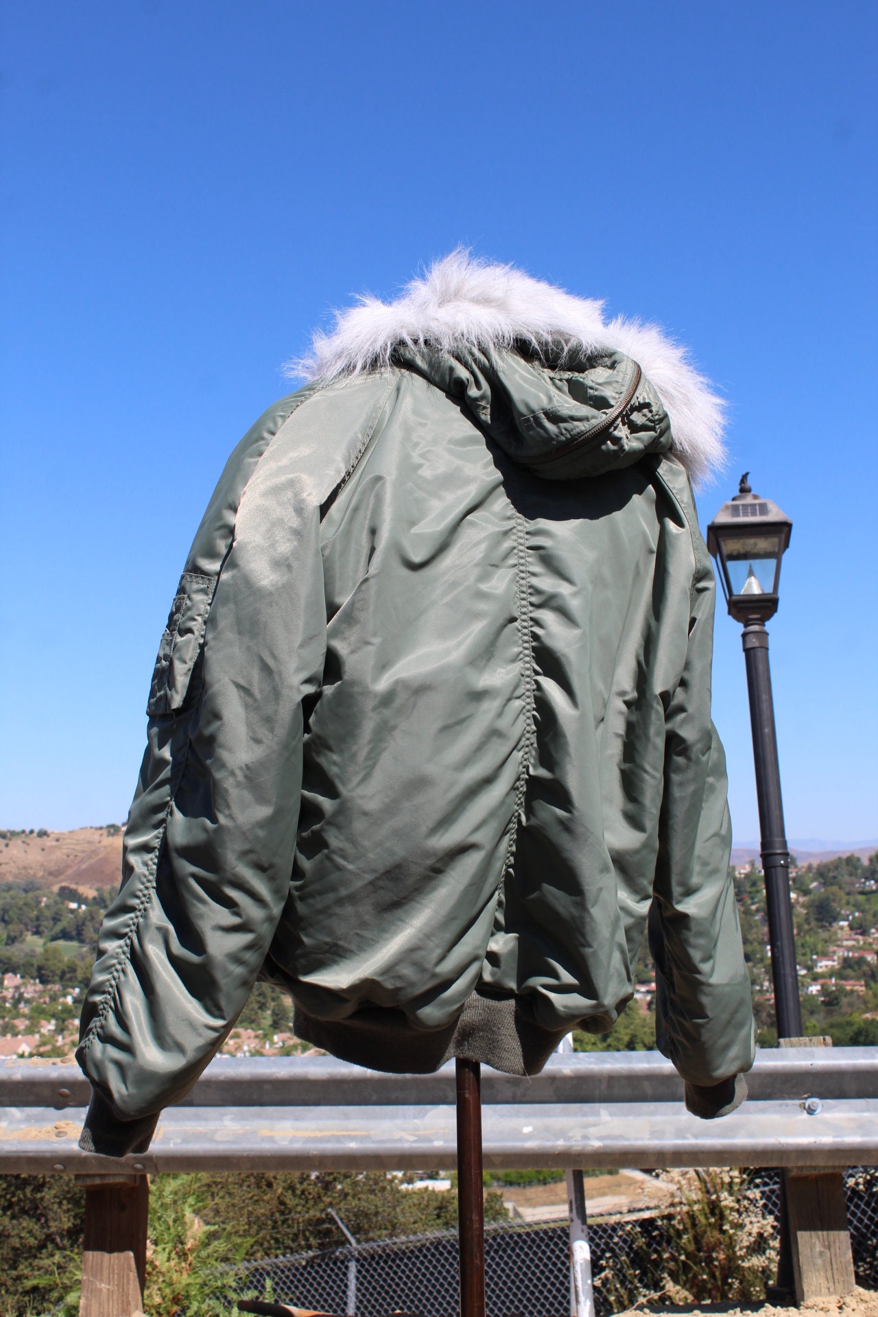 Vintage Green Military Flying Man's Heavy N-2B Bomber Parka Split