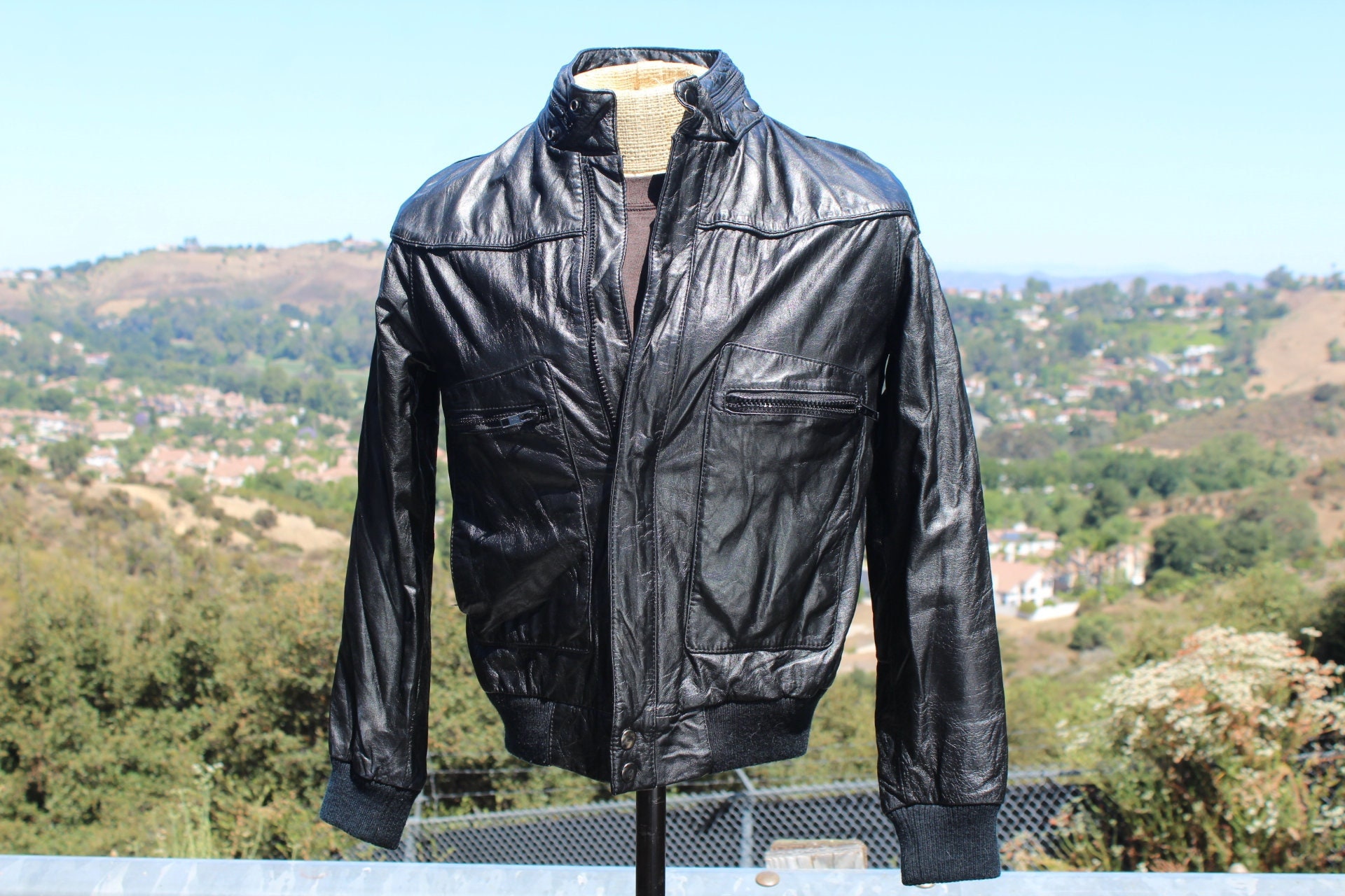 Vintage Leather Jacket Men 36 - Etsy Vintage Leather Jacket Men 36 - Etsy