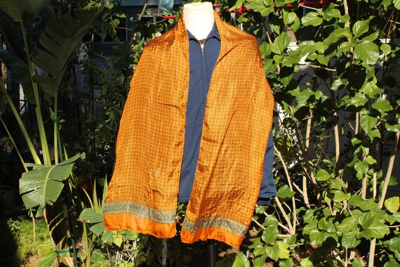 Orange Lightweight Scarf (Vintage / 80s) - image 1