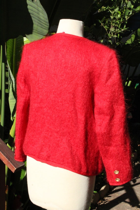 Vintage Red Mohair Wool Scotland Blazer (Vintage … - image 6