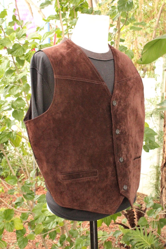 Vintage Brown Wilson's Suede Leather Vest (Vintag… - image 2