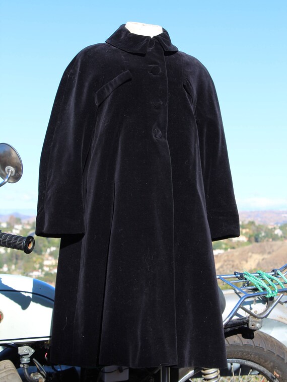 Vintage 60s Handmade Kids Long Velvet Coat (Vinta… - image 2