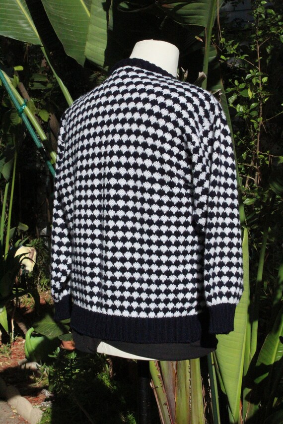 Classic Vintage Italian Black White Cardigan 10 (… - image 6