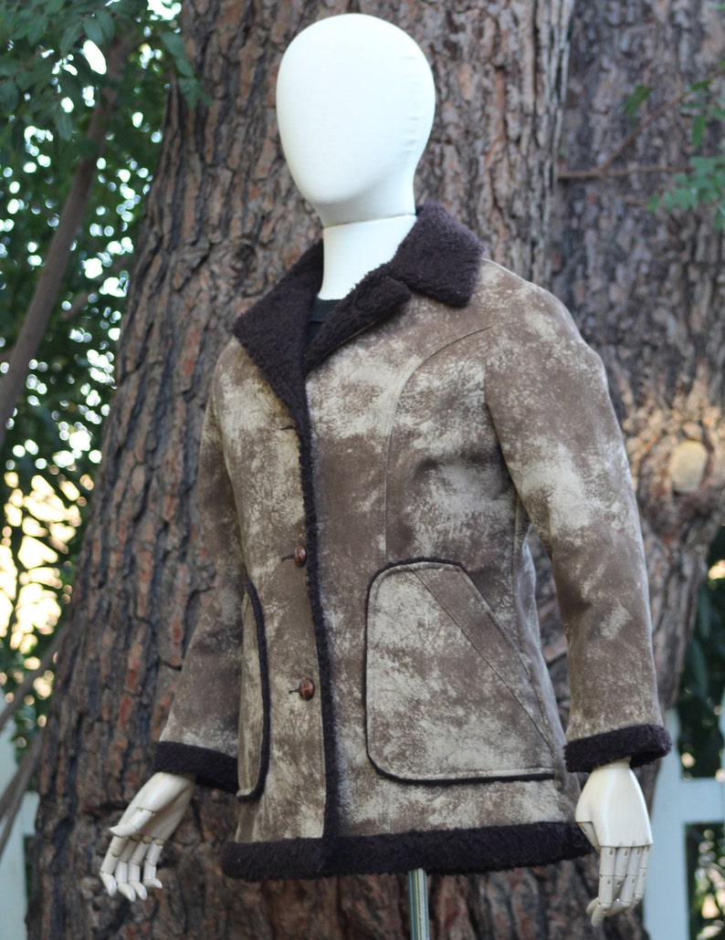 Vintage 70s Brown Vegan Jacket w/ Shearling Vintage / 70s image 8