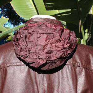 Vintage 70s Chocolate Brown Leather Jacket w Hidden Hood image 8