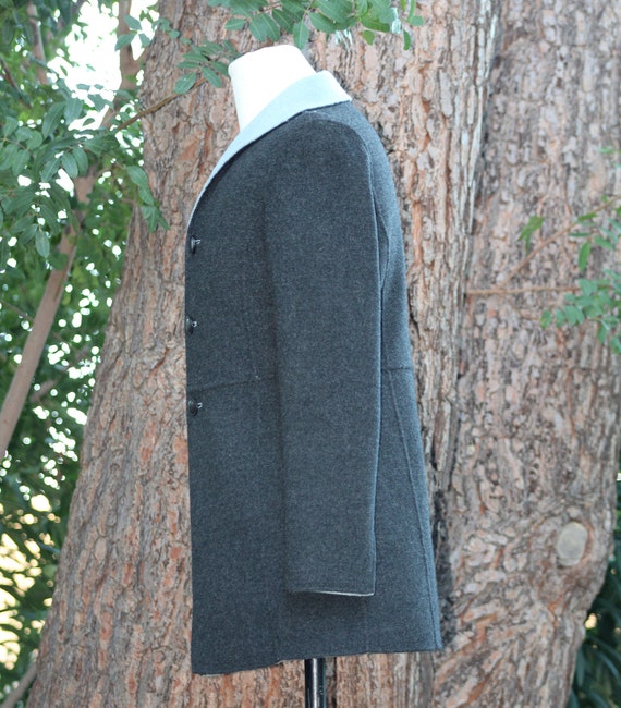 Vintage Grey Wool Jacket with Blue Interior (Vint… - image 9