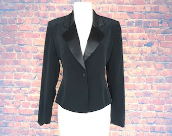 Vintage 1-Button Black Tuxedo Jacket (Vintage / Jones New York / 80s)