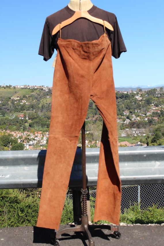 Vintage 70s Brown Suede Pants Size 14 (Vintage / 7