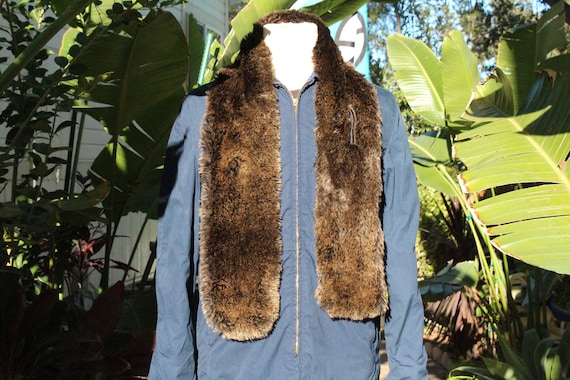 Brown Vegan Faux Fur Scarf (Vintage / 80s) - image 1