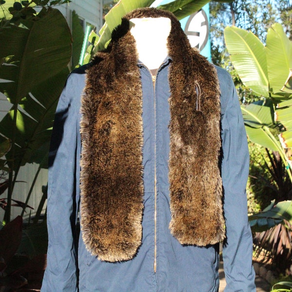 Brown Vegan Faux Fur Scarf (Vintage / 80s)