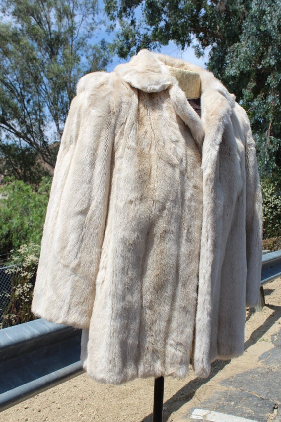 50s USA Light Brown Tissavel Faux Fur Coat 8 (Vint