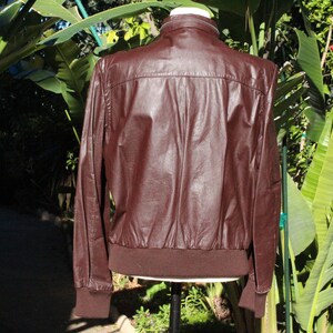 Vintage 70s Chocolate Brown Leather Jacket w Hidden Hood image 4