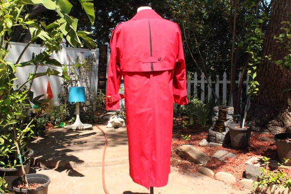 Long Red Double Breasted Trench Coat J Gallery (V… - image 2