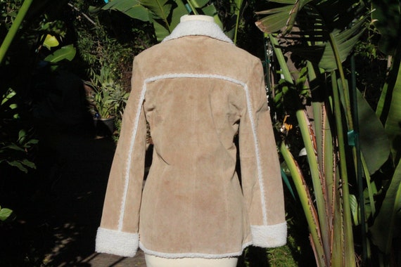 Vintage Catalani Tan Suede Jacket w White Shearli… - image 4