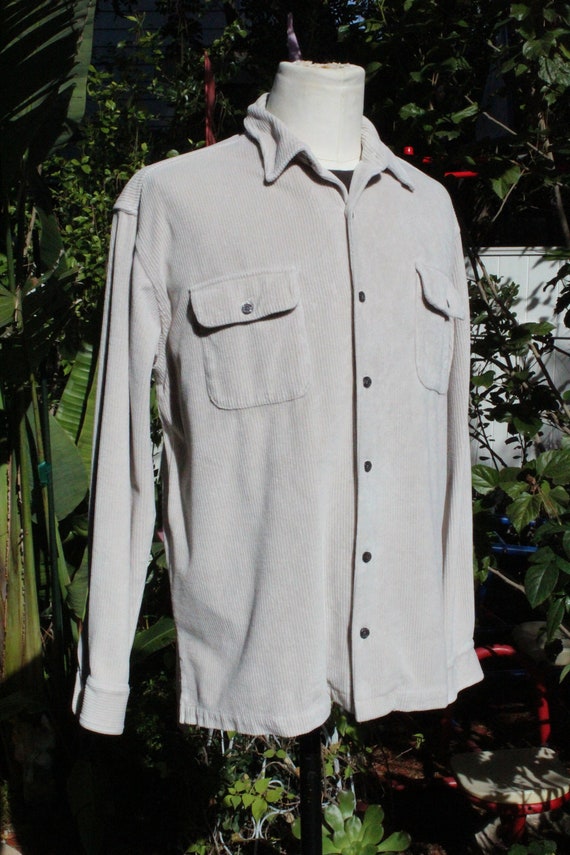 Vintage White Corduroy Shirt Made in USA (Vintage… - image 2