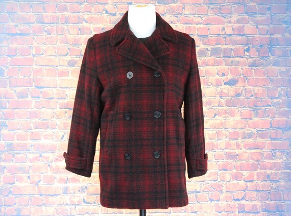 Red Black Plaid Double Breasted Vintage Eddie Baue