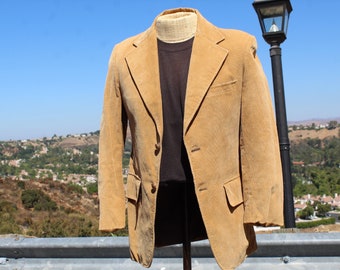 Vintage Tan Corduroy 36 Suit Jacket Inside Pockets (Vintage / 60s / Unicorn)