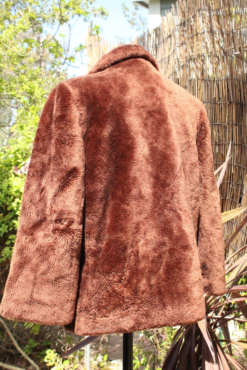 Vintage 60s Brown Faux Fur 2-Button Sears Coat Vintage / 60s / Sears image 4