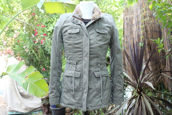 Vintage Ruehl verde piel sintetica forrada Parka con dos bolsillos Vintage 90s Ruehl Etsy Mexico